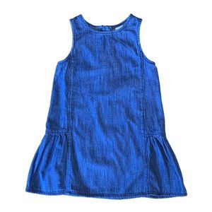 BABY GAP Girls Chambray Dress 3 3T Denim Toddler Girl Drop Waist Comfy Jean